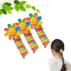 Colorful Telephone Wire Hair Bands for Kids,Spiral Hair Ties Phone Cord,Phone Cord Straight Spiral Hair Ties,Coil Hair Ties Ponytail Holder,Bowknot Braided Telephone Wire Hair Bands (# E) von Amiweny