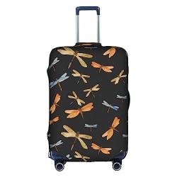Amkong Art Butterfly Trolley Kofferüberzug Elastische Kofferhülle Damen Mädchen Gepäckabdeckung Medium, weiß, L von Amkong