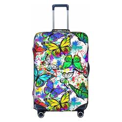 Amkong Butterfly Trolley Kofferbezug Elastische Kofferabdeckung Damen Mädchen Gepäckabdeckung X-Large, weiß, xl von Amkong