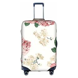 Amkong Flower Trolley Kofferüberzug Elastische Kofferhülle Damen Mädchen Gepäckabdeckung Groß, weiß, L von Amkong