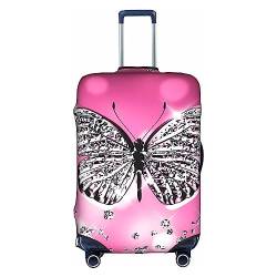 Amkong Funny Butterflies Trolley Kofferüberzug Elastische Kofferhülle Damen Mädchen Gepäckhülle Groß, Funny Butterflies2, L von Amkong
