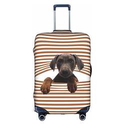 Amkong Funny Puppy Trolley Kofferbezug Elastische Kofferabdeckung Damen Mädchen Gepäckabdeckung Groß, weiß, M von Amkong