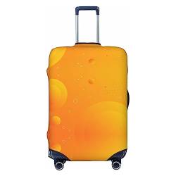Amkong Hochelastische Spandex-Kofferabdeckung, Gepäckabdeckung, Schutz, groß, passend für 63,5 bis 71,1 cm, Retro-Thema, gelbe Farben, weiß, L von Amkong
