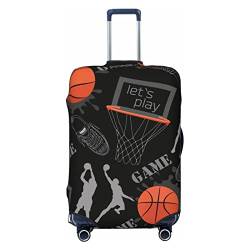 Amkong Hochelastische Spandex-Kofferabdeckung, Gepäckabdeckung, Schutz, klein, passend für Sport-Basketball-Drucke von 45,7 bis 53,3 cm, weiß, L von Amkong