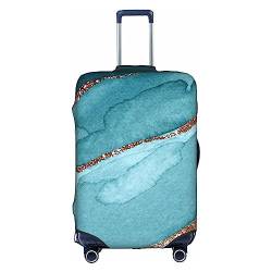 Amkong Kreative abstrakte Texturen, Trolley-Kofferabdeckung, elastisch, für Damen und Mädchen, Gepäckabdeckung, groß, Cyan Marble Texture Art1, L von Amkong