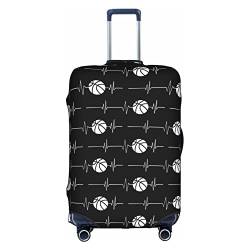 Amkong Love Basketball Trolley Kofferüberzug Elastische Kofferhülle Damen Mädchen Gepäckabdeckung Groß, weiß, L von Amkong