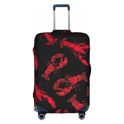 Amkong Roter Hummer Trolley Kofferüberzug Elastische Kofferhülle Damen Mädchen Gepäckabdeckung Groß, weiß, L von Amkong