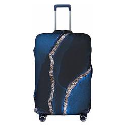 Amkong Trolley-Kofferbezug, elastisch, für Damen und Mädchen, Größe XL, Blau, Blaue Marmorstruktur Art2, L von Amkong