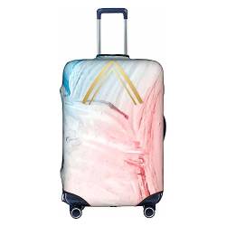 Amkong Trolley-Kofferbezug, elastisch, für Damen und Mädchen, Größe XL, Blau / Rosa, Blau-rosa Marmor-Textur, S von Amkong