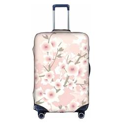 Amkong Weiße Kirschblüten Trolley Kofferüberzug Elastische Kofferhülle Damen Mädchen Gepäckabdeckung Klein, Rosa Blumen 2, S von Amkong