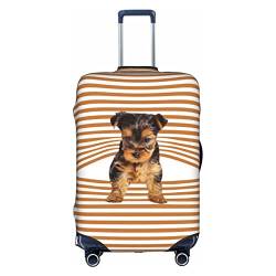 Amkong Yorkshire Terrier Trolley-Kofferüberzug, elastisch, für Damen und Mädchen, Größe M, weiß, M von Amkong