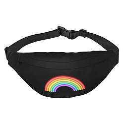 LGBTQ Pride Month Rainbow Gay Hüfttasche, verstellbar, lässig, Wandergürtel, Hüfttaschen, Schwarz , Einheitsgröße, Geldgürtel von Amkong