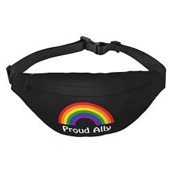 Pride Month LGBTQ Gay Pride Ally Hüfttasche, leichte Bauchtasche, Reisetasche mit verstellbarem Riemen, Schwarz , Einheitsgröße, Geldgürtel von Amkong