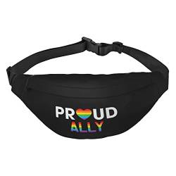 Pride Month LGBTQ Gay Pride Ally Hüfttasche, leichte Bauchtasche, Reisetasche mit verstellbarem Riemen, Schwarz , Einheitsgröße, Geldgürtel von Amkong