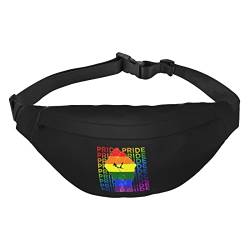 Pride Month LGBTQ Gay Pride Ally Hüfttasche Gürteltasche für Laufen, Wandern, Reisen, modische Hüfttasche mit verstellbarem Gürtel, Schwarz , Einheitsgröße, Geldgürtel von Amkong