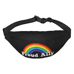 Pride Month LGBTQ Gay Pride Ally Hüfttasche für Männer und Frauen, verstellbarer Gürtel, Bauchtasche, Schwarz , Einheitsgröße, Geldgürtel von Amkong