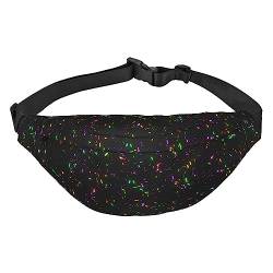 Rainbow Splatter Neon On Dark Hüfttasche Leichte Bauchtasche Reisetasche Tasche mit verstellbarem Riemen, Schwarz , Einheitsgröße, Geldgürtel von Amkong