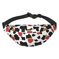 Strawberry Kuh Hüfttasche Leichte Bauchtasche Reisetasche Tasche mit verstellbarem Gurt, Schwarz , Einheitsgröße, Geldgürtel von Amkong