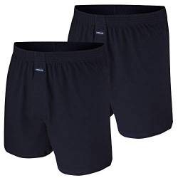 Ammann Boxer Shorts mit Eingriff, 2 Stück, schwarz, Navy, weiß, grau Melange (6, Navy) von Ammann