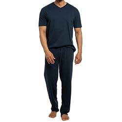 Ammann - Organic Cotton - Schlafanzug T-Shirt mit Hose lang (M Dunkelblau) von Ammann