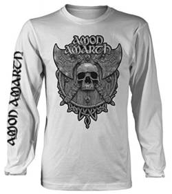 Amon Amarth 'Grey Skull' (White) Long Sleeve Shirt (medium) von Amon Amarth