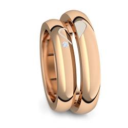 Eheringe Trauringe Rosegold Set AMOONIC mit Zirkonia Freundschaftsringe Paarpreis Verlobungsringe Partnerringe Silber 925 hochwertig vergoldet Ringpaar Hochzeitsringe Eheringe ER40VGRSZIFA-5466 von Amoonic