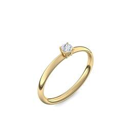 Gold Ring Verlobungsringe Gold (Silber 925 hochwertig vergoldet) von AMOONIC mit Zirkonia Stein +LUXUSETUI! Goldring Gelbgold Ring Zirkonia wie Diamant Geschenk Verlobung AM161VGGGZIFA52 von Amoonic