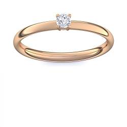 Verlobungsring Vorsteckring Rosegold Ring Diamant 750 + inkl. Luxusetui + Diamant Ring Rosegold Diamantring Rosegold 0,08 Carat SI1/H (Rosegold 750) - Concinnity AM161 RS750BRFA54 von Amoonic