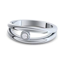 Verlobungsringe Silber 925 Damen *Glamourise* von Amoonic mit Zirkonia *Gratis Etui* Verlobungsring mit Stein Solitär Heiratsantrag Ring Antragsring Echtschmuck Verlobung AM141SS925ZIFA56 von Amoonic