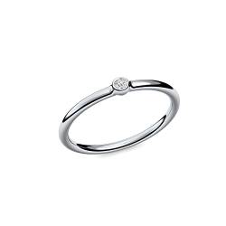 Verlobungsringe Silber von AMOONIC mit Zirkonia Ring Damen Damenring schlicht zart Silberringe dünn schmal Ring Silber 925 Zirkonia Weißgold Solitairering Solitär KA11SS925ZIFA54 von Amoonic