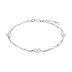 Amor Armband 925 Sterling Silber Damen Armschmuck, 17+2 cm, Silber, Herz, Kommt in Schmuck Geschenk Box, 9745012 von Amor