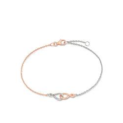 Amor Armband 925 Sterling Silber Damen Armschmuck, mit Zirkonia synth., 19+2 cm, Bicolor, Infinity, Kommt in Schmuck Geschenk Box, 9271276 von Amor