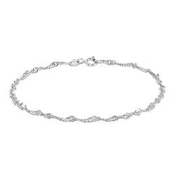 Amor Armband 925 Sterling Silber Unisex Damen Herren Armschmuck, 19 cm, Silber, Kommt in Schmuck Geschenk Box, 2016541 von Amor