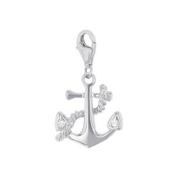 Amor Charm 925 Sterling Silber Damen Anhänger, mit Preciosa, 2,6 cm, Silber, Anker, Kommt in Schmuck Geschenk Box, 2023183 von Amor