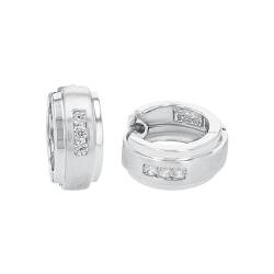 Amor Creolen 925 Sterling Silber Damen Ohrschmuck, mit Zirkonia synth., 1,6 cm, Silber, Kommt in Schmuck Geschenk Box, 9850990 von Amor