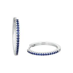 Amor Creolen 925 Sterling Silber Damen Ohrschmuck, mit Zirkonia synth., 1,8 cm, Silber, Kommt in Schmuck Geschenk Box, 2037028 von Amor