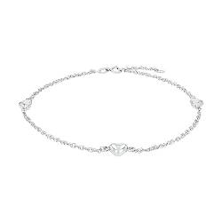 Amor Fußkette 925 Sterling Silber Damen Sommerschmuck, 23/25 cm, Silber, Herz, Kommt in Schmuck Geschenk Box, 2017449 von Amor