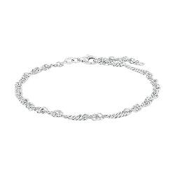 Amor Fußkette 925 Sterling Silber Damen Sommerschmuck, 25 cm, Silber, Kommt in Schmuck Geschenk Box, 2017460 von Amor