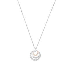 Amor Kette mit Anhänger 925 Sterling Silber Damen Halsschmuck, mit Zirkonia synth., 45 cm, Bicolor, Kommt in Schmuck Geschenk Box, 9596171 von Amor