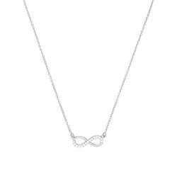 Amor Kette mit Anhänger 925 Sterling Silber Damen Halsschmuck, mit Zirkonia synth., 45 cm, Silber, Infinity, Kommt in Schmuck Geschenk Box, 9123933 von Amor