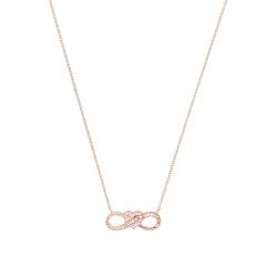 Amor Kette mit Anhänger 925 Sterling Silber Damen Sets, mit Zirkonia synth., 42+3 cm, Roséfarben, Infinity, Kommt in Schmuck Geschenk Box, 2016775 von Amor