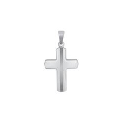 Amor Motivanhänger 925 Sterling Silber Unisex Damen Herren Anhänger, 2,7 cm, Silber, Kreuz, Kommt in Schmuck Geschenk Box, 2017518 von Amor