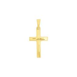 Amor Motivanhänger Damen Anhänger, 2,6 cm, Gold, Kreuz, Kommt in Schmuck Geschenk Box, 9717873 von Amor