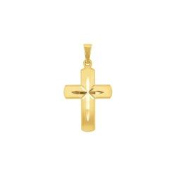 Amor Motivanhänger Unisex Damen Herren Anhänger, 2,7 cm, Gold, Kreuz, Kommt in Schmuck Geschenk Box, 2013520 von Amor