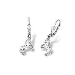 Amor Ohrhänger 925 Sterling Silber Mädchen Kinder Ohrschmuck, 2,6 cm, Silber, Pferd, Kommt in Schmuck Geschenk Box, 9526741 von Amor