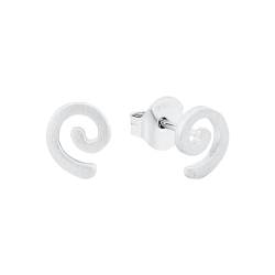 Amor Ohrstecker 925 Sterling Silber Damen Ohrschmuck, 0,8 cm, Silber, Schnecke, Kommt in Schmuck Geschenk Box, 9063062 von Amor