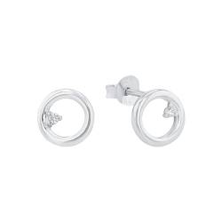 Amor Ohrstecker 925 Sterling Silber Damen Ohrschmuck, mit Zirkonia synth., 0,8 cm, Silber, Kommt in Schmuck Geschenk Box, 2026260 von Amor