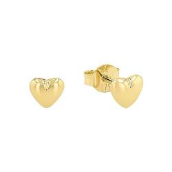 Amor Ohrstecker Mädchen Kinder Ohrschmuck, 0,5 cm, Gold, Herz, Kommt in Schmuck Geschenk Box, 2013966 von Amor