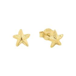 Amor Ohrstecker Mädchen Kinder Ohrschmuck, 0,5 cm, Gold, Seestern, Kommt in Schmuck Geschenk Box, 2013371 von Amor