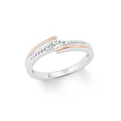 Amor Ring 925 Sterling Silber Damen Ringe, mit Zirkonia synth., Bicolor, Kommt in Schmuck Geschenk Box, 2024078 von Amor